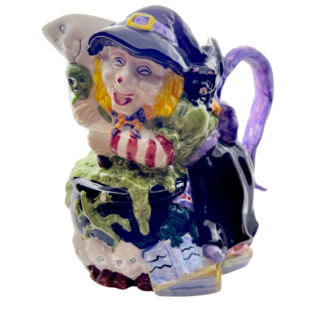 Vintage Ceramic Salem Witch Halloween Decorative Hand Painted Pitcher:Nantucket